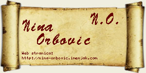 Nina Orbović vizit kartica